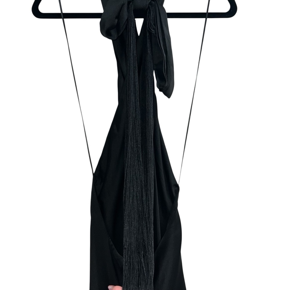 Show Me Your MuMu Black Fringe Halter Maxi Dress - Picture 9 of 12